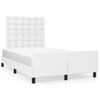 Cama Matrimonial | Cama Para Adultos | Estructura Cama Con Cabecero Cuero Sintético Blanco 120x190 Cm Cfw305702