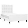 Cama Matrimonial | Cama Para Adultos | Estructura Cama Con Cabecero Cuero Sintético Blanco 120x190 Cm Cfw305702