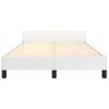 Cama Matrimonial | Cama Para Adultos | Estructura Cama Con Cabecero Cuero Sintético Blanco 120x190 Cm Cfw305702