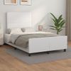 Cama Matrimonial | Cama Para Adultos | Estructura Cama Con Cabecero Cuero Sintético Blanco 120x190 Cm Cfw815746