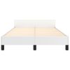 Cama Matrimonial | Cama Para Adultos | Estructura Cama Con Cabecero Cuero Sintético Blanco 120x190 Cm Cfw815746