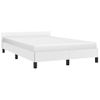 Cama Matrimonial | Cama Para Adultos | Estructura Cama Con Cabecero Cuero Sintético Blanco 120x190 Cm Cfw479199