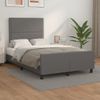 Cama Matrimonial | Cama Para Adultos | Estructura Cama Con Cabecero Cuero Sintético Gris 120x190 Cm Cfw444803