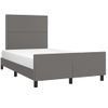 Cama Matrimonial | Cama Para Adultos | Estructura Cama Con Cabecero Cuero Sintético Gris 120x190 Cm Cfw444803