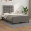 Cama Matrimonial | Cama Para Adultos | Estructura Cama Con Cabecero Cuero Sintético Gris 120x190 Cm Cfw892364