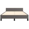 Cama Matrimonial | Cama Para Adultos | Estructura Cama Con Cabecero Cuero Sintético Gris 120x190 Cm Cfw892364