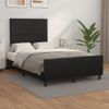 Cama Matrimonial | Cama Para Adultos | Estructura Cama Con Cabecero Cuero Sintético Negro 120x190 Cm Cfw692285