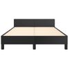 Cama Matrimonial | Cama Para Adultos | Estructura Cama Con Cabecero Cuero Sintético Negro 120x190 Cm Cfw692285