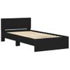 Cama Individual | Cama Para Adultos | Estructura Cama Con Cabecero Madera Ingeniería Negro 100x200 Cm Cfw912918