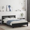 Cama Matrimonial | Cama Para Adultos | Estructura Cama Con Cabecero Madera Ingeniería Negro 135x190 Cm Cfw803958