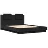 Cama Matrimonial | Cama Para Adultos | Estructura Cama Con Cabecero Madera Ingeniería Negro 140x200 Cm Cfw501237