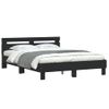 Cama Matrimonial | Cama Para Adultos | Estructura Cama Con Cabecero Madera Ingeniería Negro 150x200 Cm Cfw923370