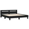 Cama Matrimonial | Cama Para Adultos | Estructura Cama Con Cabecero Madera Ingeniería Negro 160x200 Cm Cfw927025