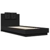 Cama Para Adulto | Cama Individual | Estructura Cama Con Cabecero Madera Ingeniería Negro 90x200 Cm Cfw373281