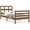 Cama Individual | Cama Para Adultos | Estructura Cama Con Cabecero Madera Maciza Marrón Miel 90x200cm Cfw901965