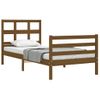 Cama Individual | Cama Para Adultos | Estructura Cama Con Cabecero Madera Maciza Marrón Miel 90x200cm Cfw901965