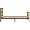 Cama Individual | Cama Para Adultos | Estructura Cama Con Cabecero Madera Maciza Marrón Miel 90x200cm Cfw585837