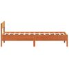 Cama Individual | Cama Para Adultos | Estructura Cama Con Cabecero Madera Pino Marrón Cera 100x200 Cm Cfw98263