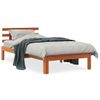 Cama Para Adultos| Estructura Cama Con Cabecero Madera Pino Marrón Cera 100x200 Cm Cfw445374