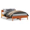 Cama Matrimonial | Cama Para Adultos | Estructura Cama Con Cabecero Madera Pino Marrón Cera 120x190 Cm Cfw51430