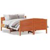 Cama Matrimonial | Cama Para Adultos | Estructura Cama Con Cabecero Madera Pino Marrón Cera 120x190 Cm Cfw515595