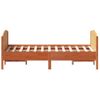 Cama Matrimonial | Cama Para Adultos | Estructura Cama Con Cabecero Madera Pino Marrón Cera 120x190 Cm Cfw515595