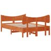 Cama Matrimonial | Cama Para Adultos | Estructura Cama Con Cabecero Madera Pino Marrón Cera 120x200 Cm Cfw838544