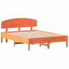 Cama Matrimonial | Cama Para Adultos | Estructura Cama Con Cabecero Madera Pino Marrón Cera 140x190 Cm Cfw57847