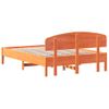 Cama Matrimonial | Cama Para Adultos | Estructura Cama Con Cabecero Madera Pino Marrón Cera 140x190 Cm Cfw57847