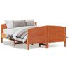 Cama Matrimonial | Cama Para Adultos | Estructura Cama Con Cabecero Madera Pino Marrón Cera 140x190 Cm Cfw254433