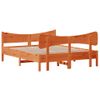 Cama Matrimonial | Cama Para Adultos | Estructura Cama Con Cabecero Madera Pino Marrón Cera 140x200 Cm Cfw283923