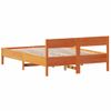 Cama Matrimonial | Cama Para Adultos | Estructura Cama Con Cabecero Madera Pino Marrón Cera 140x200 Cm Cfw80957