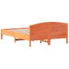 Cama Matrimonial | Cama Para Adultos | Estructura Cama Con Cabecero Madera Pino Marrón Cera 140x200 Cm Cfw990594