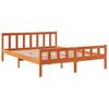 Cama Para Adultos| Estructura Cama Con Cabecero Madera Pino Marrón Cera 150x200 Cm Cfw828494