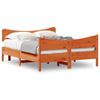 Cama Matrimonial | Cama Para Adultos | Estructura Cama Con Cabecero Madera Pino Marrón Cera 150x200 Cm Cfw195158