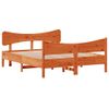 Cama Matrimonial | Cama Para Adultos | Estructura Cama Con Cabecero Madera Pino Marrón Cera 150x200 Cm Cfw195158