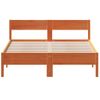 Cama Matrimonial | Cama Para Adultos | Estructura Cama Con Cabecero Madera Pino Marrón Cera 160x200 Cm Cfw95301