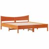 Cama Matrimonial | Cama Para Adultos | Estructura Cama Con Cabecero Madera Pino Marrón Cera 180x200 Cm Cfw292723