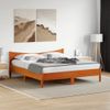 Cama Matrimonial | Cama Para Adultos | Estructura Cama Con Cabecero Madera Pino Marrón Cera 180x200 Cm Cfw292723