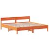 Cama Matrimonial | Cama Para Adultos | Estructura Cama Con Cabecero Madera Pino Marrón Cera 180x200 Cm Cfw86654