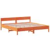 Cama Matrimonial | Cama Para Adultos | Estructura Cama Con Cabecero Madera Pino Marrón Cera 200x200 Cm Cfw680817