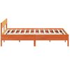 Cama Matrimonial | Cama Para Adultos | Estructura Cama Con Cabecero Madera Pino Marrón Cera 200x200 Cm Cfw680817