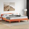 Cama Matrimonial | Cama Para Adultos | Estructura Cama Con Cabecero Madera Pino Marrón Cera 200x200 Cm Cfw491921