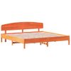 Cama Matrimonial | Cama Para Adultos | Estructura Cama Con Cabecero Madera Pino Marrón Cera 200x200 Cm Cfw40234