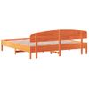 Cama Matrimonial | Cama Para Adultos | Estructura Cama Con Cabecero Madera Pino Marrón Cera 200x200 Cm Cfw40234