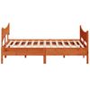 Cama Matrimonial | Cama Para Adultos | Estructura Cama Con Cabecero Madera Pino Marrón Cera 200x200 Cm Cfw971652