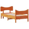 Cama Para Adulto | Cama Individual | Estructura Cama Con Cabecero Madera Pino Marrón Cera 75x190 Cm Cfw919496