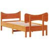 Cama Para Adulto | Cama Individual | Estructura Cama Con Cabecero Madera Pino Marrón Cera 75x190 Cm Cfw919496