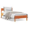 Cama Individual | Cama Para Adultos | Estructura Cama Con Cabecero Madera Pino Marrón Cera 75x190 Cm Cfw32355