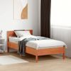 Cama Individual | Cama Para Adultos | Estructura Cama Con Cabecero Madera Pino Marrón Cera 75x190 Cm Cfw32355